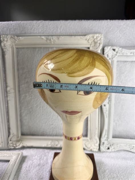 Vintage 60s Stangl Blonde Hair Lady Head Wighat Mannequin Stand