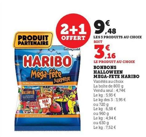 Promo Bonbons halloween méga fête haribo chez Hyper U