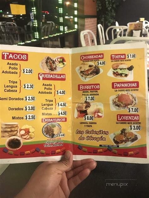 Online Menu Of El Compadre Taqueria Phoenix Az