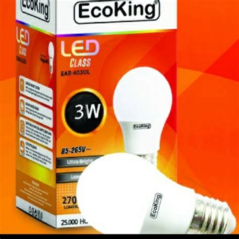 Jual LAMPU LED 3W 3 Watt ECOKING SUPER TERANG TAHAN LAMA Kuning