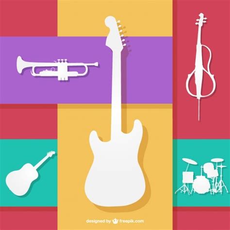 Siluetas De Instrumentos Musicales Descargar Vectores Gratis