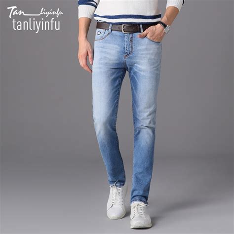 Tanliyinfu Lycra Boutique Jeans Stretch Luz Azul Magros Retas Dos