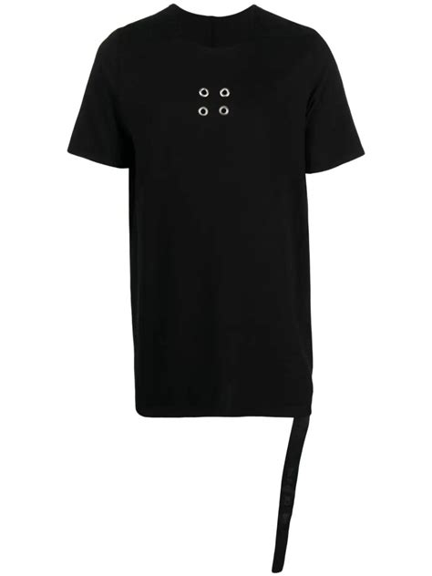 Rick Owens Black Stud Detail Cotton T Shirt WHATS ON THE STAR