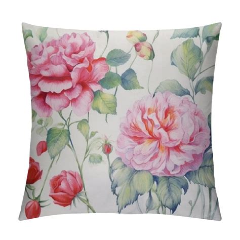 Nawypu Flower Throw Pillow Cushion Cover Shabby Form Vintage Style