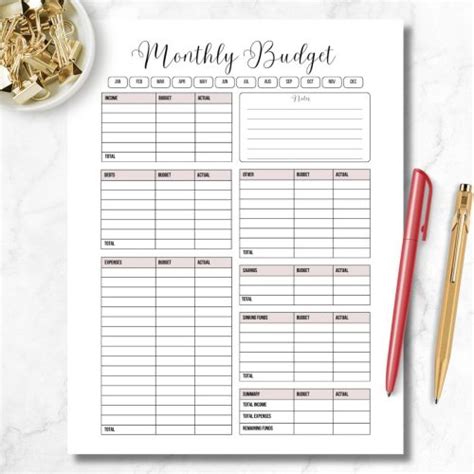 Organizing Budgeting Printables Archives