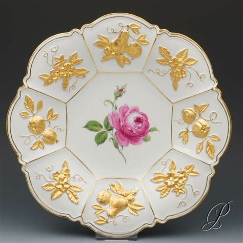 Rote Rose Gelbe Rose Meissen Porzellan Porcelain