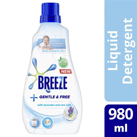 Breeze Laundry Liquid Detergent Gentle And Free 980ml