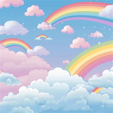 Premium Photo There Is A Rainbow In The Sky With Clouds And A Kite