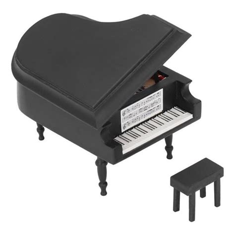 Mxzzand Piano de maison de poupée Piano Miniature en Hêtre Traitement