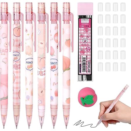 Auauy Crayon M Canique Set Pcs Rose Mm Porte Mines Avec Tubes