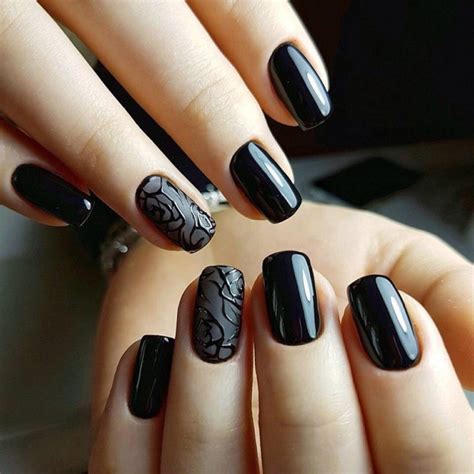 Nails for a black evening dress - The Best Images | BestArtNails.com