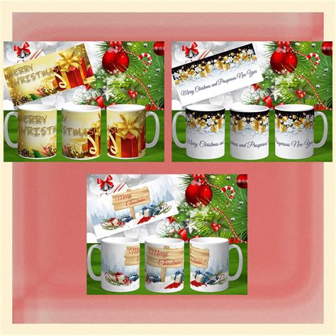 18 Mug Design Template Christmas Mug Sublimation Template Etsy