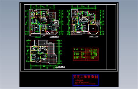 小区别墅完整电施图autocad 2007模型图纸下载 懒石网