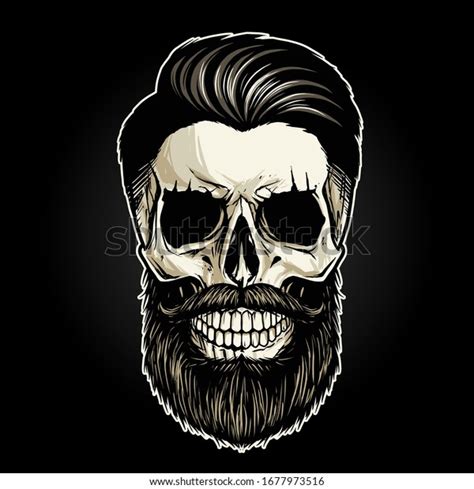 Skull Head Gentleman Vector Illustration Stock Vector Royalty Free