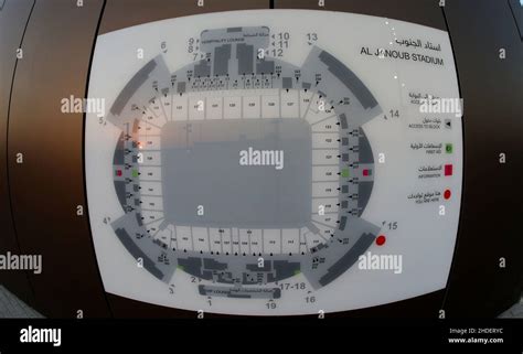 General view of the stadium map inside the Al Janoub Stadium in Al-Wakrah, Qatar, taken in the ...