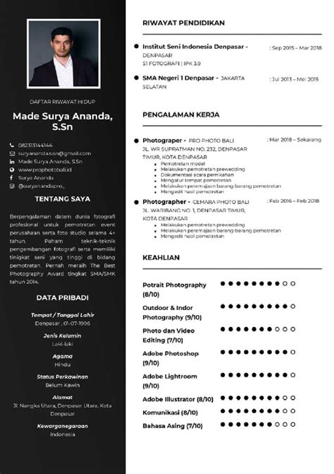 Template Cv Magang Mahasiswa Gratis Hot Sex Picture