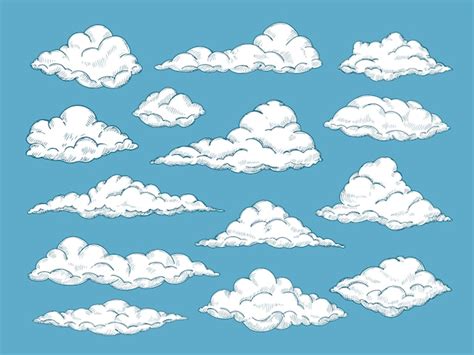 Premium Vector Hand Drawn Cloud Set