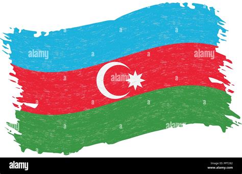 Bandera De Azerbaiy N Trazo De Pincel Abstracto Grunge Aislado Sobre