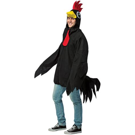 Black Rooster Mens Adult Halloween Costume One Size 40 46