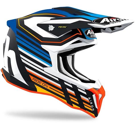 Airoh Strycker Shaded Azul Mate Capacete Offroad Lombas E Curvas