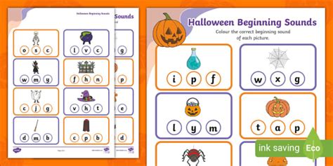 Halloween Initial Sounds Activity Teacher Made Twinkl