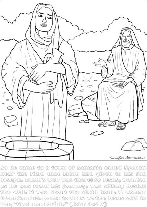 Lesson 15 Woman At The Well John 4 Color Page Of Jesus And The