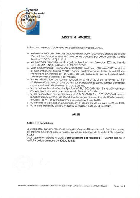 Calaméo ARR 59 2022 ATTRIBUTION SUBVENTION ECV BOUXURULLES