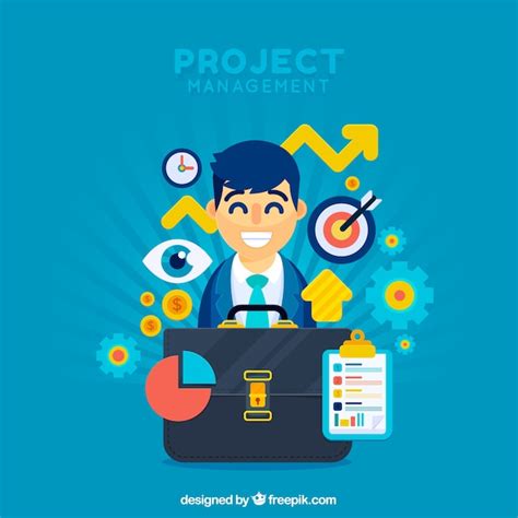 Concepto flat de gestión de proyectos Vector Gratis