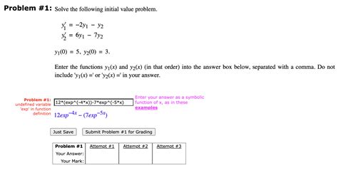 Solved Problem 1 Solve The Following Initial Value