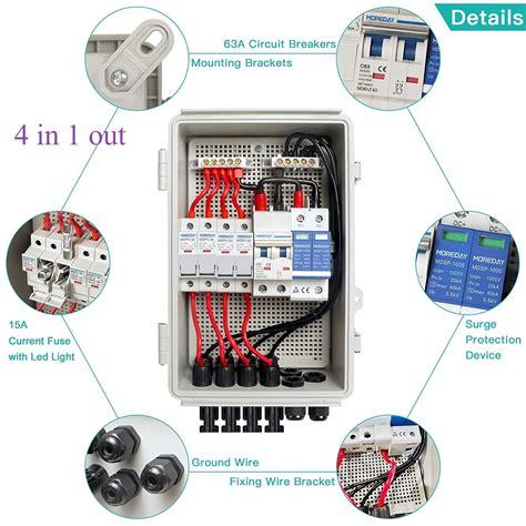 Moreday New Product Home Used 4 Strings Solar Dc Combination Combiner Box Junction Box For