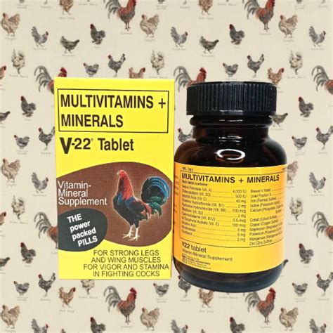 [cl Reyes Agrivet] V22 100tablets Multivitamins Minerals Gamefowl Vitamins For Cock