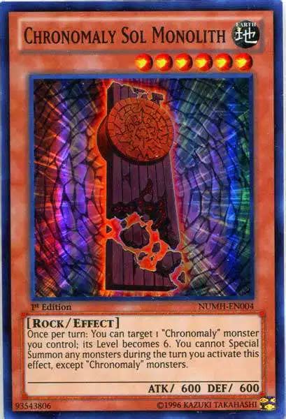 Yugioh Number Hunters Single Card Super Rare Chronomaly Sol Monolith