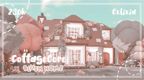 Bloxburg Cozy 🍄 Cottagecore Blush Aesthetic Home Exterior