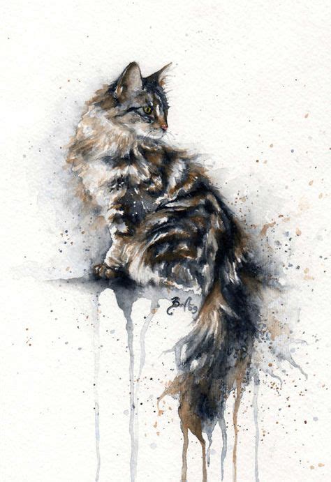 Cats In Art And Illustration Aquarell Katze Haustierfotos Und Kunst