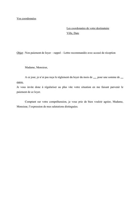 Lettre Type Gratuite Pour Non Paiement De Loyer Financial Report Hot