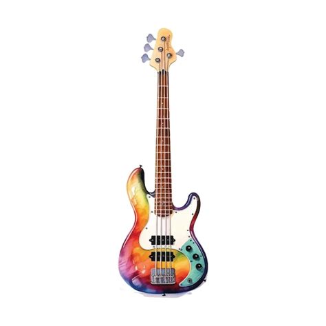 Premium Vector Watercolor Bass Guitar On White Background