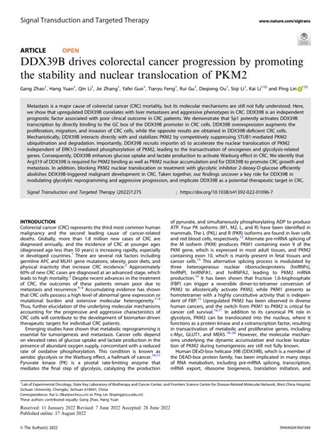 Pdf Ddx B Drives Colorectal Cancer Progression By Promoting The