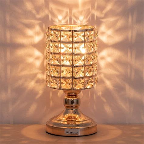 Crystal Table Lamp Bedside Lamps With Clear Crystal Lampshade And Metal