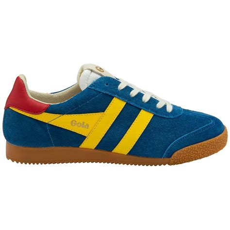 GOLA Classics Elan Suede Trainers Marine Blue Sun Deep Red