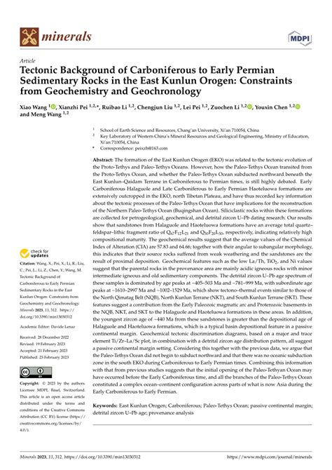 Pdf Tectonic Background Of Carboniferous To Early Permian Sedimentary