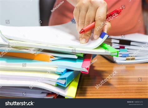 Teacher Hand Holding Red Pen Checking Stock Photo 1388901272 Shutterstock