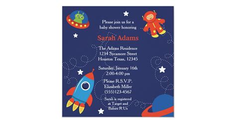 Outer Space Baby Shower Invitation | Zazzle