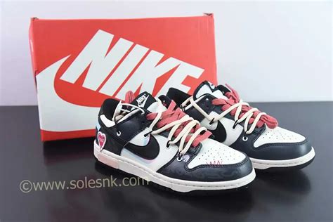 Custom Nike Dunk Low Love Black White Solesnk