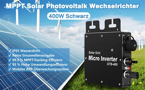 Jadeshay Micro Wechselrichter 400W MPPT Reine Sinuswellenausgabe Grid