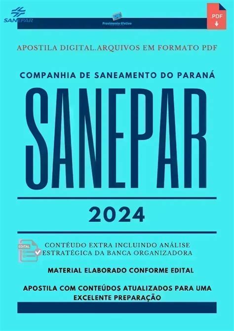 Provimento Efetivo Concursos Apostila SANEPAR 2024 Engenheiro Civil