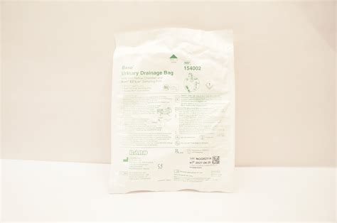 Bard 154002 Urinary Drainage Bag With Anti Reflux Chamber And Sampling