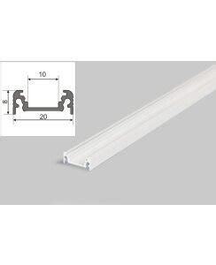 2 Meter LED Aluprofil Aufputz Flach Schwarz Eloxiert Ohne Abdeckung S