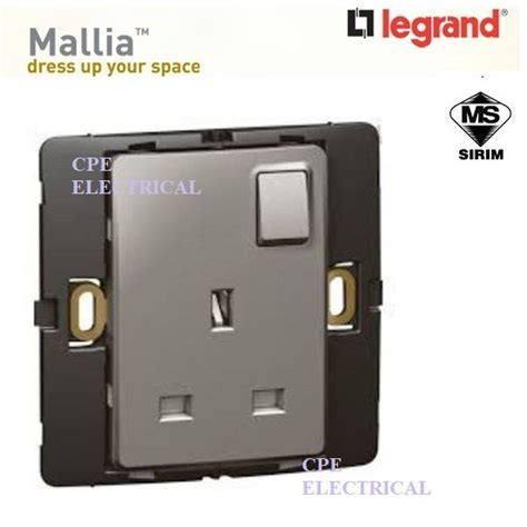 Legrand Mallia 13a Switch Socket Outlet Dark Silver Shopee Malaysia