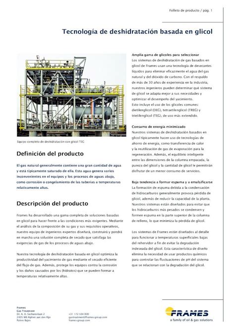 Pdf Tecnolog A De Deshidrataci N Basada En Glicol Frames Pdf