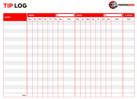 Download Templates: Printable Restaurant Tip Reporting Forms